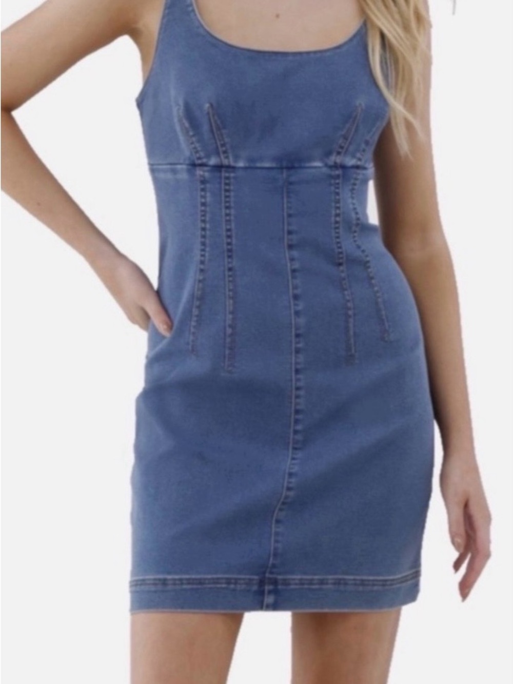 By No Boundaries Blue Denim  Dress Sz M. New